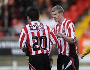 12 June 2009; James McClean, Derry City, right, celebrates with David Scullion, after scoring his side's first goal. FAI Ford Cup Third Round, Derry City v Ballymun United, Brandywell Stadium, Derry. Picture credit: Oliver McVeigh / SPORTSFILE *** Local Caption ***