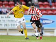 12 June 2009; Mark Farren, Derry City, in action against Richie O'Brien, Ballymun United. FAI Ford Cup Third Round, Derry City v Ballymun United, Brandywell Stadium, Derry. Picture credit: Oliver McVeigh / SPORTSFILE *** Local Caption ***