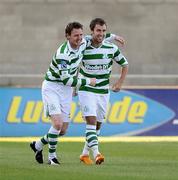 13 June 2009; Sean O'Connor, Shamrock Rovers, right, is congratulated by team-mate Gary Twigg after scoring his side's first goal. FAI Ford Cup Third Round, Shamrock Rovers v Drogheda United, Tallaght Stadium, Dublin. Picture credit: Stephen McCarthy / SPORTSFILE *** Local Caption ***