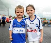 14 June 2009; Waterford supporters Heather and Jack Sweeney, age 9 and 5, respectively, from Waterford, ahead of the game. GAA Hurling Munster Senior Championship Semi-Final, Limerick v Waterford, Semple Stadium, Thurles, Co. Tipperary. Picture credit: Stephen McCarthy / SPORTSFILE