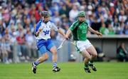 14 June 2009; Noel Connors, Waterford, contests a ball with Andrew O'Shaughnessy, Limerick. GAA Hurling Munster Senior Championship Semi-Final, Limerick v Waterford, Semple Stadium, Thurles, Co. Tipperary. Picture credit: Brendan Moran / SPORTSFILE