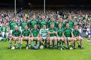 14 June 2009; The Limerick team. Back row, from left, Andrew O'Shaughnessy, Stephen Walsh, Brian Geary, Stephen Lucey, Donal O'Grady, Donie Ryan and Ollie Moran. Front row, from left, James Ryan, Damine Reale, Mark O'Riordan, Brian Murray, Mark Foley, Seamus Hickey, James O'Brien and Niall Moran. GAA Hurling Munster Senior Championship Semi-Final, Limerick v Waterford, Semple Stadium, Thurles, Co. Tipperary. Picture credit: Stephen McCarthy / SPORTSFILE