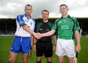 14 June 2009; Referee Diarmuid Kirwan with Waterford captain Ken McGrath and Limerick captain Mark Foley. GAA Hurling Munster Senior Championship Semi-Final, Limerick v Waterford, Semple Stadium, Thurles, Co. Tipperary. Picture credit: Stephen McCarthy / SPORTSFILE