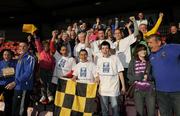 12 June 2009; Ballymun United supporters arriving at the Brandywell Stadium ahead of their FAI Ford Cup match against Derry City. Ford, as part of their 'Focus on the Footy' initiative, provided a supporters bus for 50 Ballymun United fans for their 300mile round trip to Derry. Brandywell Stadium, Derry. Picture credit: Oliver McVeigh / SPORTSFILE