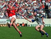 17 May 1998; Brian Corcoran of Cork in action against Dave Bennett of Waterford during the National Hurling League Final match between Cork and Waterford at Semple Stadium in Thurles, Co Tipperary. Photo by Damien Eagers/Sportsfile