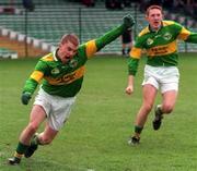 9 May 1998; Brian Scanlon, left, and Noel Kennelly of Kerry celebrate following the GAA Football All-Ireland U21 Championship Final match between Kerry and Laois at the Gaelic Grounds in Limerick. Photo by Ray McManus/Sportsfile