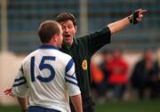 12 April 1998; Stephen McGinnity of Monaghan is sent off by referee Brian White during the National Football League Semi-Final match between Derry and Monaghan at Croke Park in Dublin. Photo by Ray McManus/Sportsfile