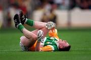 24 May 1998; Cathal Daly of Offaly goes down with an injury during the Leinster GAA Football Senior Championship Quarter-Final match between Meath and Offaly at Croke Park in Dublin. Photo by Ray McManus/Sportsfile