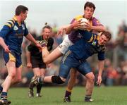 10 May 1998; Darragh Ryan of Wexford in action against Niall Sheridan and Padraig Farrell, left, of Longford during the Leinster Senior Football Championship Preliminary Round Replay match between Longford and Wexford at Pearse Park in Longford. Photo by Matt Browne/Sportsfile
