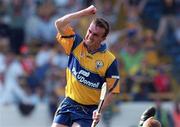 9 August 1998, Fergus Tuohy of Clare celebrates after scoring his side's goal during the GAA Hurling All-Ireland Senior Championship Semi-Final match between Offaly and Clare at Croke Park in Dublin. Photo by Brendan Moran/Sportsfile