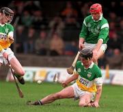 8 March 1998; Noel Murphy, right, and Hubert Rigney of Offaly in action against T.J Ryan of Limerick during the Church & General National Hurling League Division 1A match between Offaly and Limerick at St Brendan's Park in Birr, Offaly. Photo by Matt Browne/Sportsfile