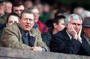 5 April 1998; Garda Commisioner Pat Byrne, left, and Minister for Tourism, Sport and Recreation Jim McDaid T.D, watch from the Hogan Stand during the National Football League Quarter-Final match between Cork and Donegal at Croke Park in Dublin. Photo by Ray Lohan/Sportsfile
