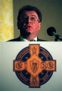 18 April 1998; GAA President Joe McDonagh during a press conference at the Burlington Hotel in Dublin. Photo by Ray McManus/Sportsfile