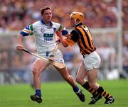 16 August 1998; Ken McGrath of Waterford in action against Liam Keoghan of Kilkenny during the GAA Hurling All-Ireland Senior Championship Semi-Final match between Kilkenny and Waterford at Croke Park in Dublin. Photo by Ray McManus/Sportsfile