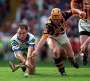 16 August 1998; Sean Daly of Waterford in action against Liam Keoghan of Kilkenny during the GAA Hurling All-Ireland Senior Championship Semi-Final match between Kilkenny and Waterford at Croke Park in Dublin. Photo by Ray McManus/Sportsfile