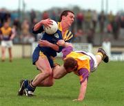 10 May 1998; Padraic Davis of Longford in action against Ciaran Roche of Wexford during the Leinster Senior Football Championship Preliminary Round Replay match between Longford and Wexford at Pearse Park in Longford. Photo by Damien Eagers/Sportsfile