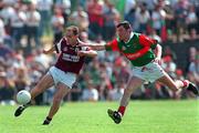 25 May 1998; Ray Silke of Galway in action against James Horan of Mayo during the Connacht GAA Football Senior Championship Quarter-Final match between Galway and Mayo at Tuam Stadium in Tuam, Co Galway. Photo by Ray McManus/Sportsfile