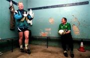 11 March 1998; Robbie Boyle, left, and Johhny Barr of Erin Isle prepare for training ahead of their All-Ireland Club Football Final against Corofin. Finglas, Co Dublin. Photo by David Maher/Sportsfile