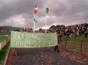 24th,May, 1998. Sinn Fein supporters show their support for no change to rule 21. Casement pk, Belfast, Antrim v Donegal. . Picture Credit, David Maher/Sportsfile.