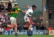 24 May 1998; Sean Culliane of Waterford in action against Ian Maunsell of Kerry during the Munster Senior Hurling Championship Quarter-Final match between Kerry and Waterford at Austin Stack Park in Tralee, Co Kerry. Photo by Brendan Moran/Sportsfile