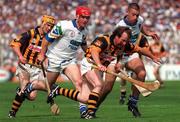 16 August 1998; Willie O'Connor of Kilkenny in action against Micheal White, left, and Dan Shanahan of Waterford during the GAA Hurling All-Ireland Senior Championship Semi-Final match between Kilkenny and Waterford at Croke Park in Dublin. Photo by Damien Eagers/Sportsfile
