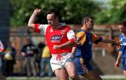 31 May 1998.  Louth's Stefan White celebrates scoring his side's 2nd goal. Louth V Wicklow, Leinster Football Championship, Drogheda. Picture Credit, Matt Browne/ SPORTSFILE.