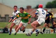 24 May 1998; Tony Maunsell of Kerry in action against Tony Browne, left, and Stephen Frampton of Waterford during the Munster Senior Hurling Championship Quarter-Final match between Kerry and Waterford at Austin Stack Park in Tralee, Co Kerry. Photo by Brendan Moran/Sportsfile