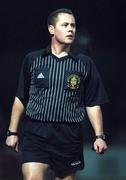 21 January 2000; Referee Aidan O'Regan during the Eircom League Premier Division match between St Patrick's Athletic and Galway United at Richmond Park in Dublin. Photo by Ray McManus/Sportsfile