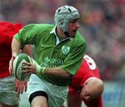 1 April 2000; Andy Ward of Ireland during the Lloyds TSB 6 Nations match between Ireland and Wales at Lansdowne Road in Dublin. Photo by Brendan Moran/Sportsfile