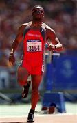 7 November 2000; Ato Boldon of Trinidad and Tobago competing in the Men's 100m heats on day 8 of the 2000 Sydney Olympic games at Stadium Australia in Sydney. Photo by Brendan Moran/Sportsfile