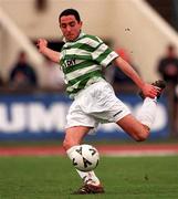 7 January 2001; Dara Kavanagh of Shamrock Rovers during the FAI Harp Lager Cup Second Round match between Shamrock Rovers and Dublin Bus at Morton Stadium in Dublin. Photo by Ray Lohan/Sportsfile