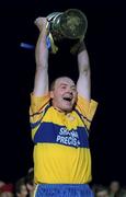 26 November 2000; Sixmilebridge Captain Christy Chaplin lifts the trophy following the AIB Munster Senior Hurling Club Championship Final match between Sixmilebridge and Mount Sion at Semple Stadium in Thurles, Tipperary. Photo by Brendan Moran/Sportsfile