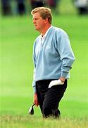 6 July 1996; Colin Montgomerie waits on the crowd to settle before playing his second shot on the first hole during the third round of the Murphy's Irish Open Golf Championship at Druid's Glen in Wicklow. Photo by Ray McManus/Sportsfile