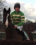 23 January 2000; Conor O'Dwyer on Grimes prior to the Baileys Arkle Perpetual Challenge Cup at Leopardstown Racecourse in Dublin. Photo by Matt Browne/Sportsfile