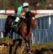 27 December 2000; Circus Dance, with Martin O'Connor up, jumps the last during the paddypower.com Festival 3-Y-O Hurdle on Day Two of the Leopardstown Christmas Festival at Leopardstown Racecourse in Dublin. Photo by Ray McManus/Sportsfile