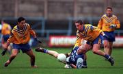 3 December 2000; David Birmingham of O'Hanrahans in action against Jason Sherlock, left, of Na Fianna during the AIB Leinster Club Football Championship Final match between O'Hanrahans and Na Fianna at O'Moore Park in Portlaoise, Laois. Photo by David Maher/Sportsfile