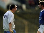 26 November 2000; David Fitzgerald of Sixmilebridge, left, has words with Tony Browne of Mount Sion during the AIB Munster Senior Hurling Club Championship Final match between Sixmilebridge and Mount Sion at Semple Stadium in Thurles, Tipperary. Photo by Brendan Moran/Sportsfile