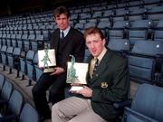 19 October 1998, Tomas Mannion of Galway, left, and  Brian Whelahan of Offaly with their GAA All Stars Player of the Month Awards for September at Croke Park in Dublin. Photo by Ray McManus/Sportsfile