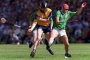 16 June 1996; Frank Lohan of Clare in action against TJ Ryan of Limerick during the Munster GAA Hurling Senior Championship Semi-Final match between Limerick and Clare at the Gaelic Grounds in Limerick. Photo by David Maher/Sportsfile