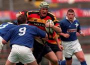 20 May 2000; Graham Quinn of Lansdowne is tackled by Philip Lynch and Ray McIlreavy of St Mary's during the AIB All-Ireland League Final match between Lansdowne and St Mary's at Lansdowne Road in Dublin. Photo by  Matt Browne/Sportsfile