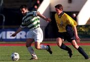 26 November 2000; Jason Colwell of Shamrock Rovers in action against Fergal Harkin of Finn Harps during the Eircom League Premier Division match between Shamrock Rovers and Finn Harps at Morton Stadium in Dublin. Photo by David Maher/Sportsfile