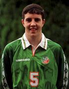 7 May 1998. John O'Shea during a Republic of Ireland Under 16 Squad Portraits session. Photo by David Maher/Sportsfile