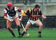 3 December 2000; JP Corcoran of Kilkenny in action against Declan O'Brien of Galway during the 1999 Oireachtas Hurling Final match between Kilkenny and Galway in Nenagh, Tipperary. Photo by Ray McManus/Sportsfile