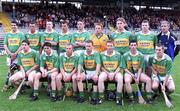 27 May 2000; The Kerry team prior to the Guinness Munster Senior Hurling Championship Quarter-Final match between Kerry and Cork at Fitzgerald Stadium in Kerry. Photo by Sportsfile