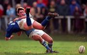 21 January 2000; Kevin Hartigan of Garryowen is tackled by Mark McHugh of St Mary's during the AIB All-Ireland League Division 1 match between Garryowen and St Mary's at Dooradoyle in Limerick. Photo by Brendan Moran/Sportsfile