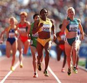 22 September 2000; Maria Mutola of Mozambique in action during the women's 800m on day 8 of the 2000 Sydney Olympic games at Stadium Australia in Sydney. Photo by Brendan Moran/Sportsfile