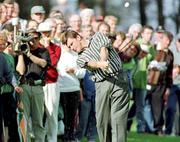 4 July 1997; Nick Faldo of England plays out of the rough on the 18th during the second round of the Murphy's Irish Open Golf Championship at Druid's Glen Golf Club in Wicklow. Photo by David Maher/Sportsfile