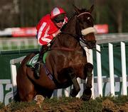 27 December 2000; Orthez, with Neil Mulholland up, jumps the last during the Paddy Power Online Handicap Hurdle on Day Two of the Leopardstown Christmas Festival at Leopardstown Racecourse in Dublin. Photo by Matt Browne/Sportsfile