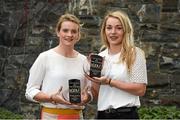 23 October 2015; Cork's Briege Corkery, left, and Maria Delahunty, Waterford, pictured receiving the Croke Park Hotel Player of the Month for September and August respectively. Croke Park Hotel & LGFA Player of the Month for August and September 2015. Croke Park Hotel, Dublin. Photo by Sportsfile
