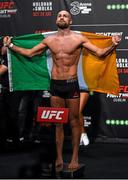 23 October 2015; Cathal Pendred weighs in for his welterweight bout against Tom Breese. UFC Fight Night Weigh In. 3Arena, Dublin. Picture credit: Ramsey Cardy / SPORTSFILE